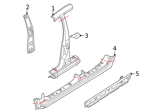 Center Pillar & Rocker for 2006 Mitsubishi Lancer #0