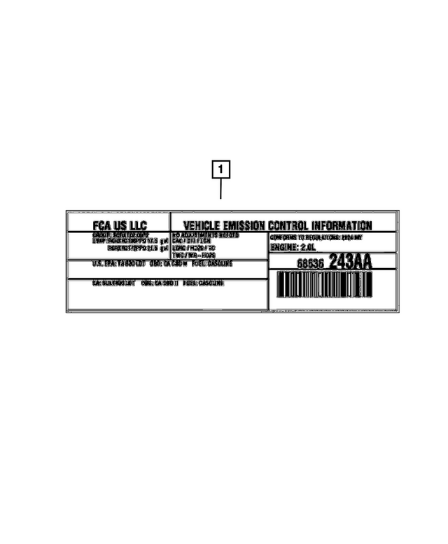 68551471AA - : Vehicle Emission Control Information Label for Mopar Image