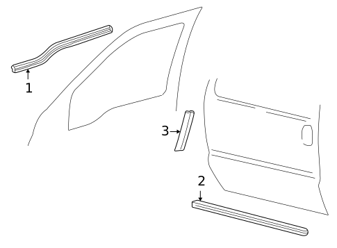Exterior Trim - Front Door for 2004 Ford Excursion #0