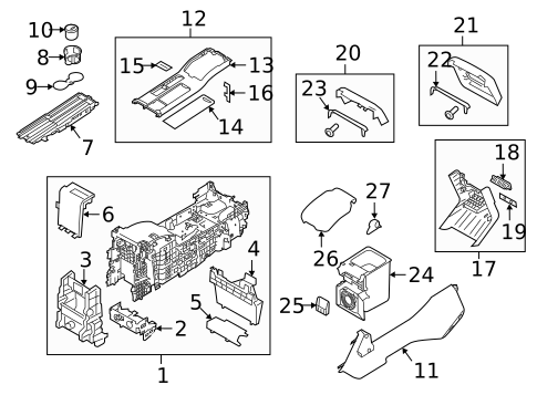 Front Console for 2019 Land Rover Range Rover #1