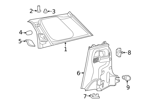 Interior Trim - Quarter Panels for 2018 Fiat 500L #0