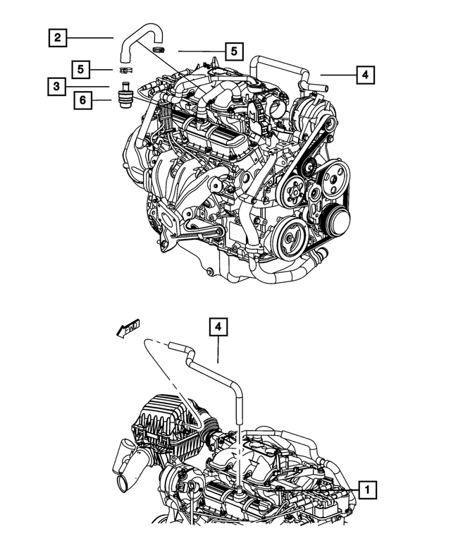 4648973AD - 3.8L Gas; Engine: Pcv Valve for Mopar Image image