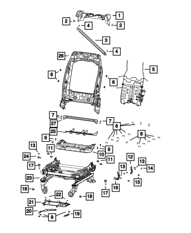 68050494AA - Interior Trim: Front Seat Support for Mopar Image