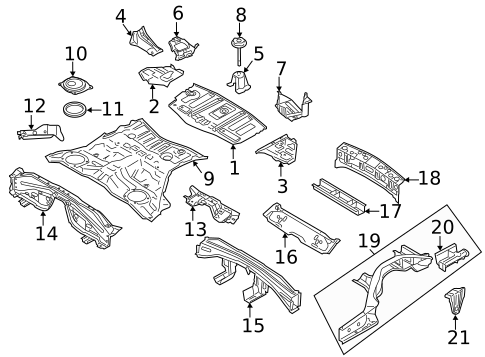 Rear Floor & Rails for 2009 INFINITI EX35 #0