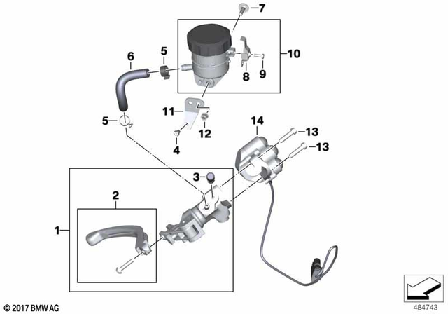 32728405087 - Steering: Set, Brake Lever -  for BMW-Motorrad Image