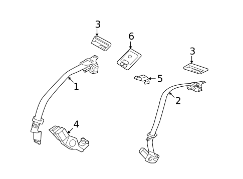 Rear Seat Belts for 2008 Mercury Milan #0
