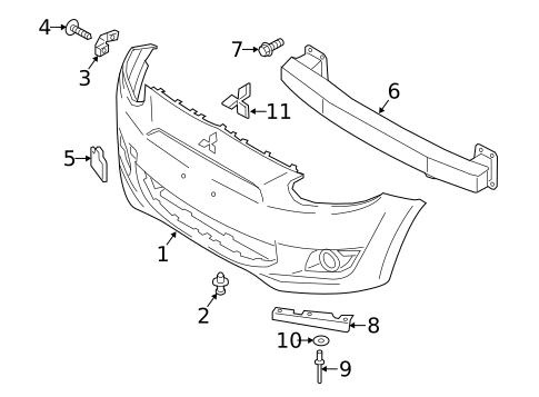 Bumper & Components - Front for 2014 Mitsubishi Mirage #0