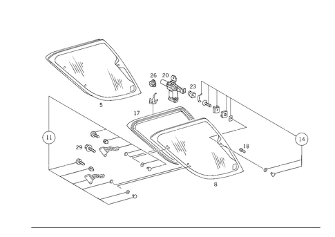 Rear-Side Window for 2001 Mercedes-Benz ML430 #1