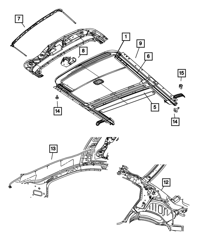 4389659AC - Body Sheet Metal Except Doors: Sunroof Drain Hose for Mopar Image