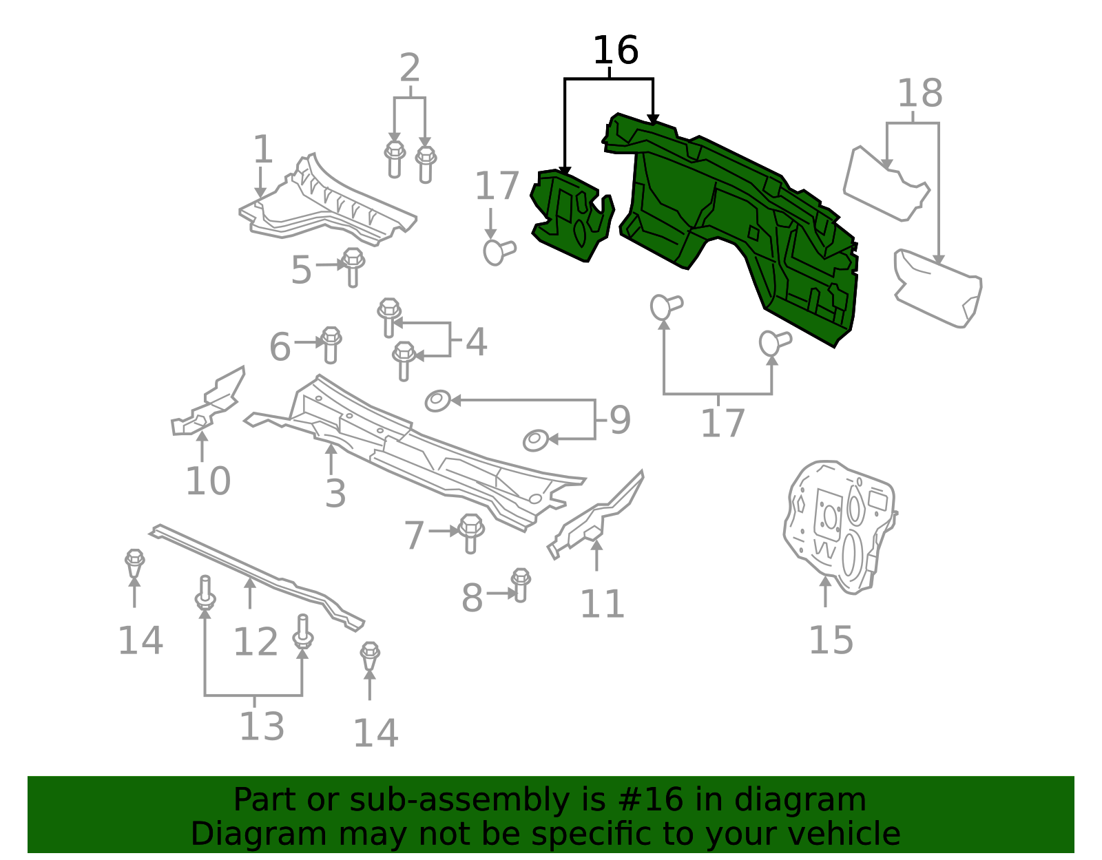 2008-2017 GM Inner Dash Panel Insulator 92216972 | OEM Parts Online