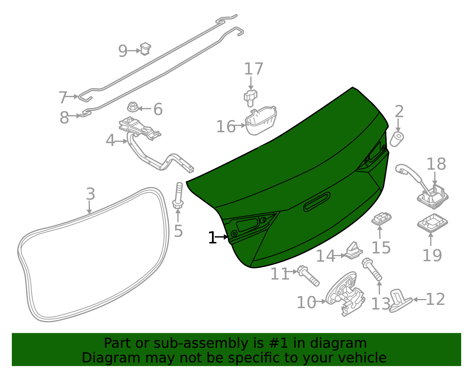 BHY0-52-61XC - Trunk Lid 2014-2018 Mazda 3 | Mazda-Parts