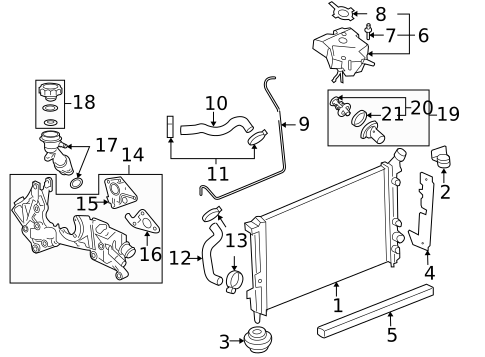 Radiator & Components for 2007 Chevrolet Uplander #0