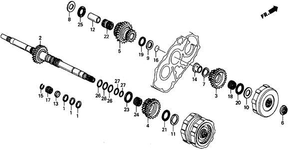 AT Mainshaft Gears 4WD for 1991 Honda Civic #0