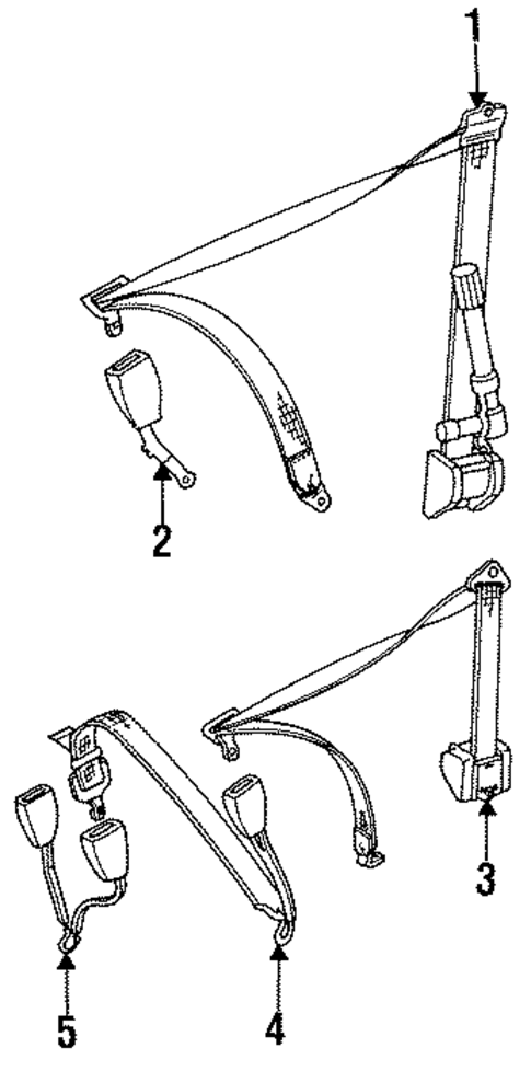 Rear Seat Belts for 1989 Mercedes-Benz 190D #0