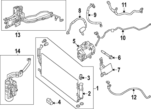 Condenser, Compressor & Lines for 2022 Nissan LEAF #0