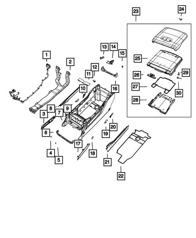 6QE22LC5AA - Interior Trim: Floor Console Panel for Mopar Image