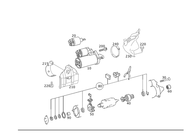 6151410180 - : Remanufactured Starter for Mercedes-Benz: E320 Image