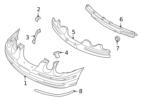 Bumper & Components - Front for 2006 Kia Amanti #0