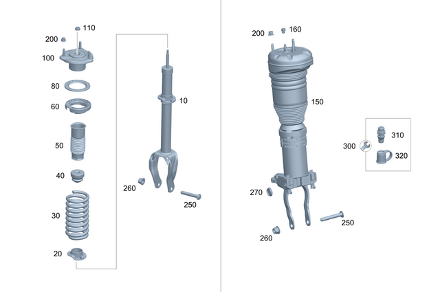 1673201003 - : Air Spring Strut for Mercedes-Benz Image