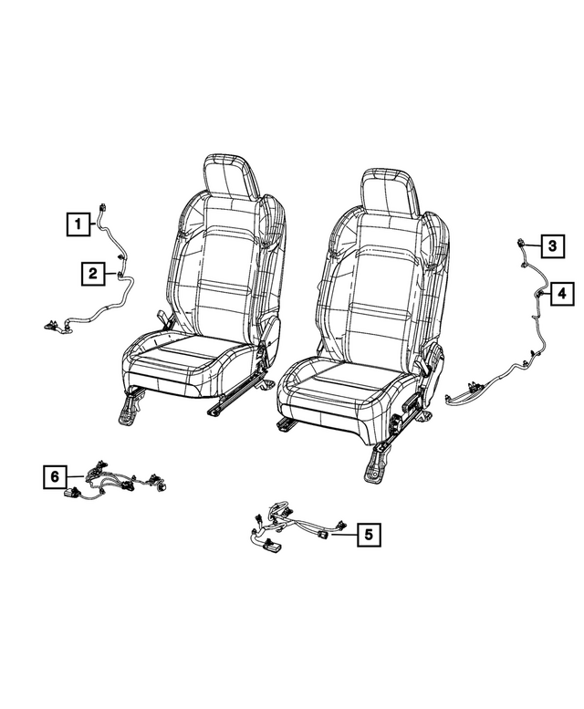 68654268AA - Electrical: Seat Back Wiring for Mopar Image