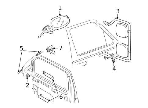 Outside Mirrors for 1998 Dodge B3500 #0