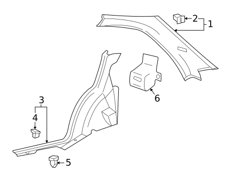 Interior Trim - Quarter Panels for 2002 Hyundai Accent #0