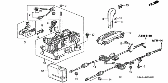 Select Lever (2) for 2001 Honda Civic #0