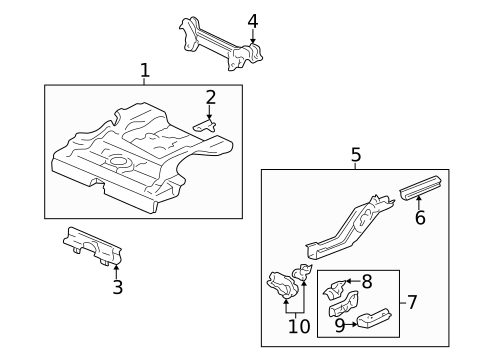 Rear Floor & Rails for 1997 Acura Integra #1