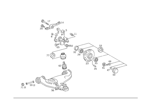 Steering Knuckle and Control Arm for 1991 Mercedes-Benz 500SL #0