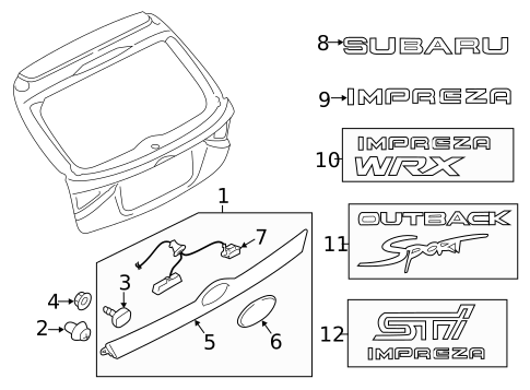 Liftgate for 2014 Subaru Impreza #1