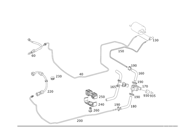 2304761126 - Fuel System: Hose for Mercedes-Benz: SL500, SL550, SL600, SL65 AMG Image image