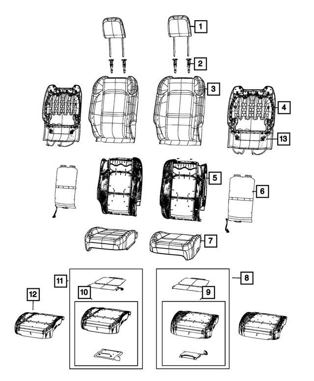 6PW35TX7AH - Interior Trim: Front Seat Back Cover, Left for Mopar Image image
