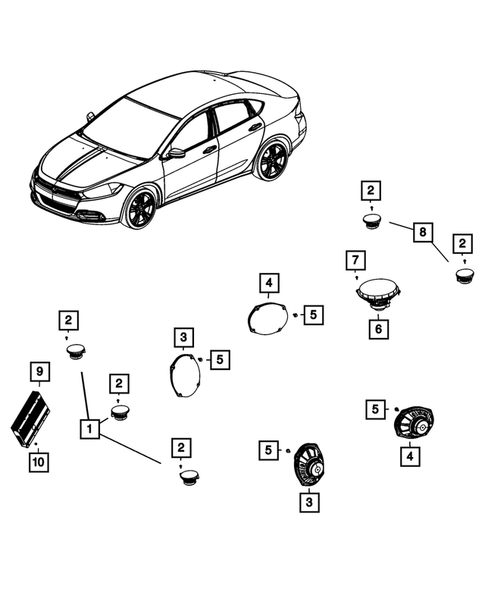Radio, Antenna, Speakers, DVD, and Video systems for 2013 Dodge Dart #3
