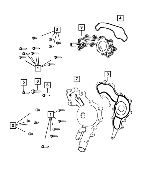 Water Pump and Related Parts for 2019 Jeep Wrangler #0