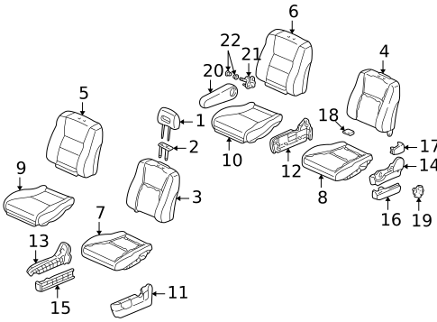Front Seat Components for 2001 Honda CR-V #0