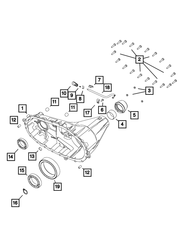 68210224AC - BW 44-47; Transfer Case: Rear Case Half for Mopar Image