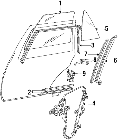 Glass - Rear Door for 1986 Volkswagen Quantum #0
