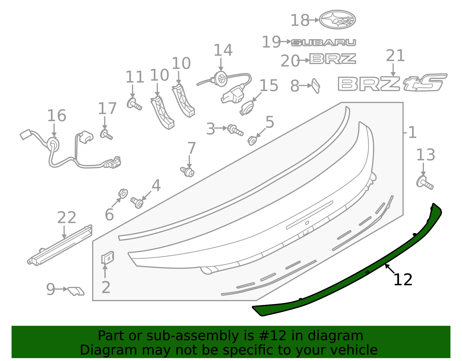 2022-2025 Subaru BRZ Molding 91111CC260 | OEM Parts Online