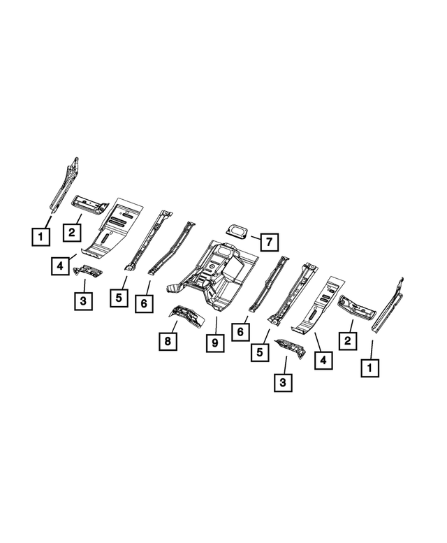 68298304AC - Body Sheet Metal Except Doors: Front Floor Pan, Right for Mopar Image