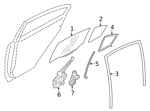 Glass - Rear Door for 2021 Subaru WRX #0