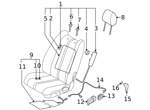 Front Seat Components for 2008 Mazda CX-9 #0