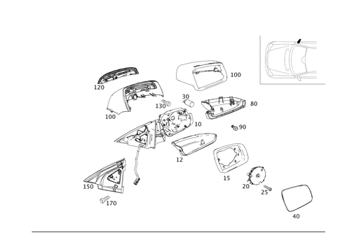 Outside Mirror, Right for 2014 Mercedes-Benz C350 #0