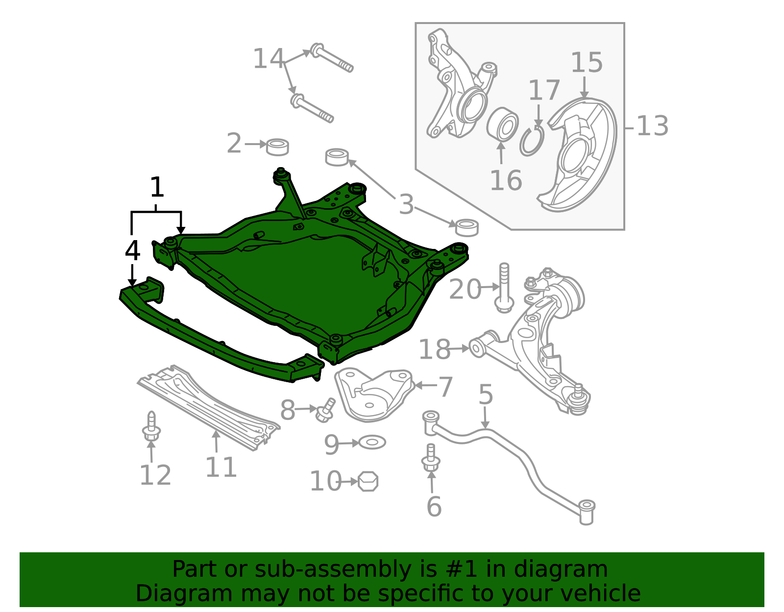 TD11-34-80XD - Engine Cradle - 2009-2015 Mazda CX-9 | Mazda Swag