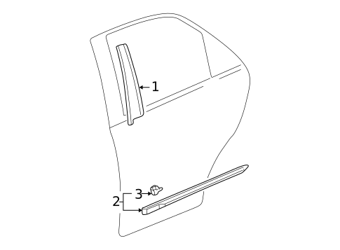 Exterior Trim - Rear Door for 2000 Honda Accord #0
