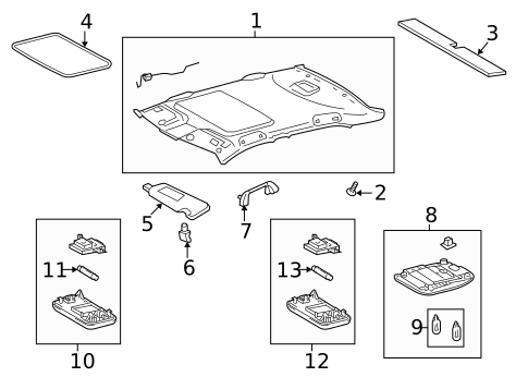 Interior Trim - Roof for 2009 Pontiac Vibe #1