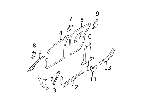 Interior Trim - Pillars for 2005 Nissan Pathfinder #0