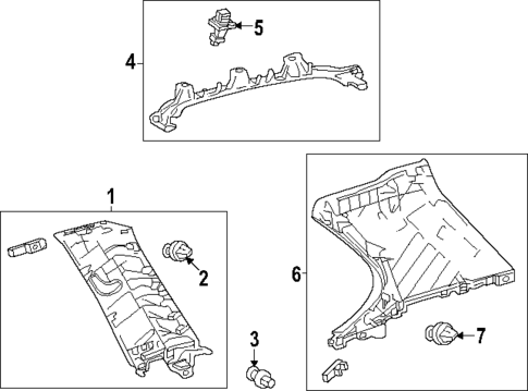 Interior Trim - Quarter Panels for 2025 Toyota Grand Highlander #1