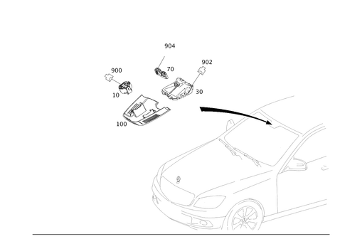 Sensors, Camera and Switches Behind Windshield for 2011 Mercedes-Benz C 300 #0