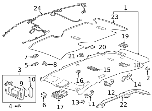 Interior Trim - Roof for 2021 Buick Enclave #0