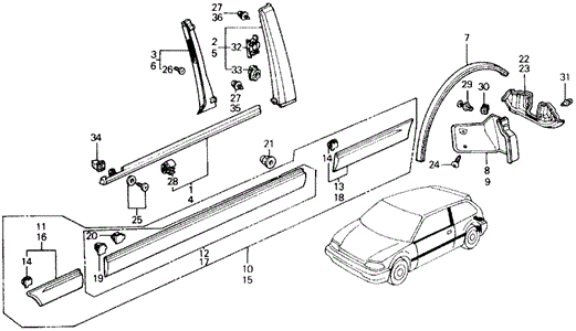 Side Protector for 1991 Honda Civic #0
